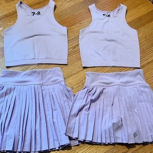 Lilac Tank Top and Pleated Skirt Set